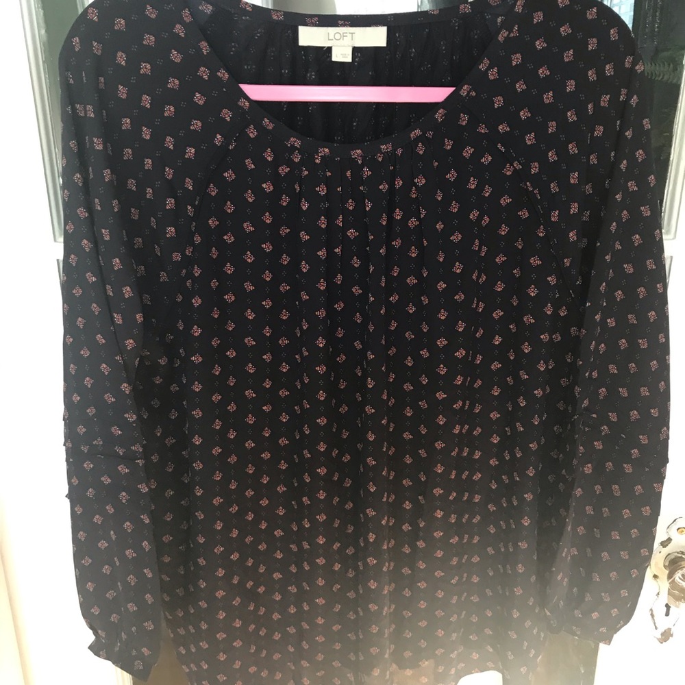 Loft print long sleeved blouse